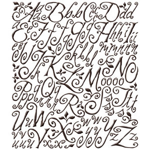 Sonnets Embossed Alphabet Stickers - Sonnets Script