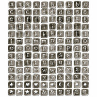 Sonnets Embossed Alphabet Stickers - Fleamarket Blocks 2