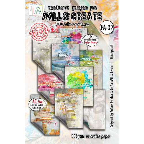AALL and Create - Artful Impressions Collection - A5 Paper Pack - Hotchpotch