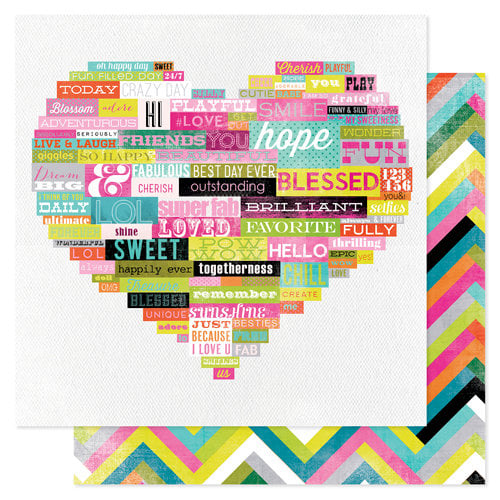 Heidi Swapp - Favorite Things Collection - 12 x 12 Double Sided Paper - Wordy
