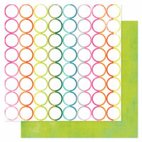 Heidi Swapp - Favorite Things Collection - 12 x 12 Double Sided Paper - Rainbow Rounds