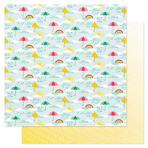 Pink Paislee - Hello Sunshine Collection - 12 x 12 Double Sided Paper - Stormy Weather