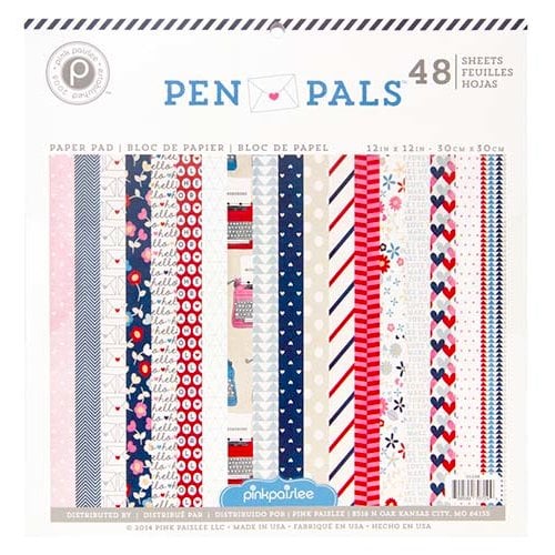 Pink Paislee - Pen Pals Collection - 12 x 12 Paper Pad