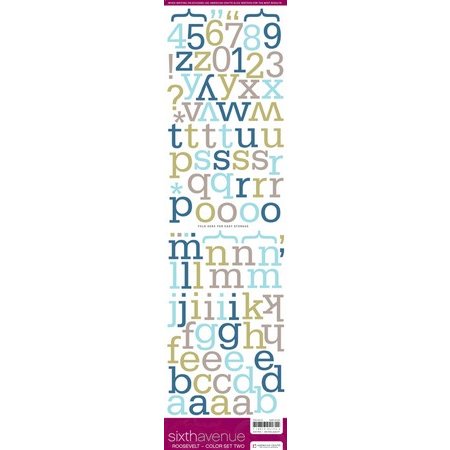 American Crafts - Sixth Avenue - Alphabet Stickers - Roosevelt - Color Set Two