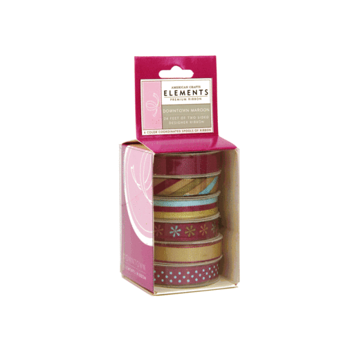 American Craft Elements - Premium Ribbon -  Downtown Maroon, CLEARANCE