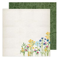 K and Company - Antique Garden Collection - 12 x 12 Double Sided Paper - Tiny Wildflowers