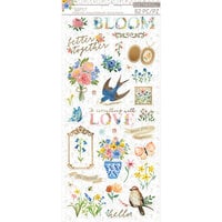 K&Company Antique Garden Vellum And Embossing Stickers 9/Pkg