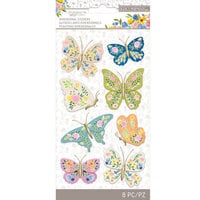 K and Company - Antique Garden Collection - Stickers - Fabric Butterfly