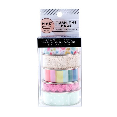 Pink Paislee - Turn The Page Collection - Printed Ribbon Set