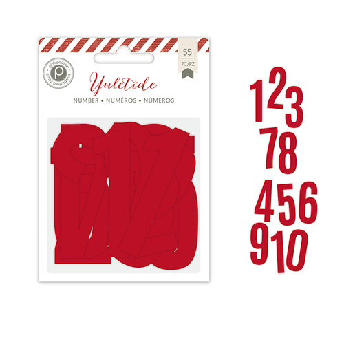 Pink Paislee - Yuletide Collection - Christmas - Countdown Numbers - Red