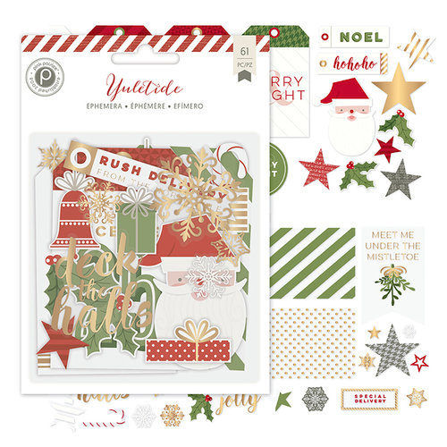 Pink Paislee - Yuletide Collection - Christmas - Ephemera - Acetate and Gold Foil