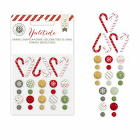 Pink Paislee - Yuletide Collection - Christmas - Glitter Enamel Shapes