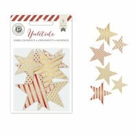 Pink Paislee - Yuletide Collection - Christmas - Canvas Stars with Foil Accents