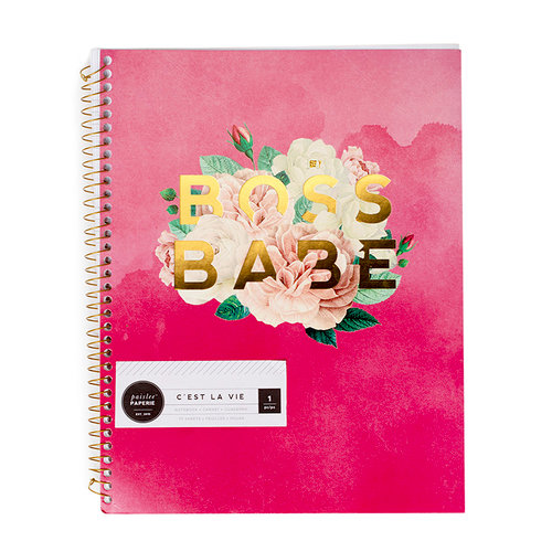 Pink Paislee - Paislee Paperie Collection - Notebook with Foil Accents - 8.5 x 11 - Boss Babe