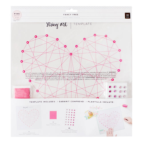 Pink Paislee - Fancy Free Collection - String Art Template - Heart