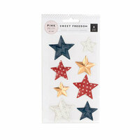 Pink Paislee - Sweet Freedom Collection - Cardstock Stickers - 3 Dimensional Star with Foil Accents