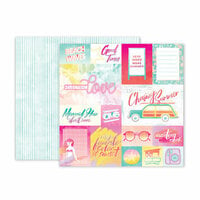 Pink Paislee - Summer Lights Collection - 12 x 12 Double Sided Paper - Paper 1