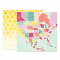 Pink Paislee - Take Me Away Collection - 12 x 12 Double Sided Paper - 05