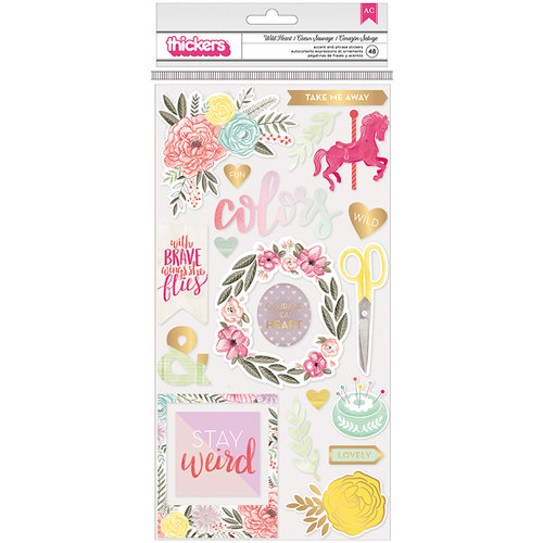 Pink Paislee - Take Me Away Collection - Thickers with Foil Accents - Chipboard - Wild Heart
