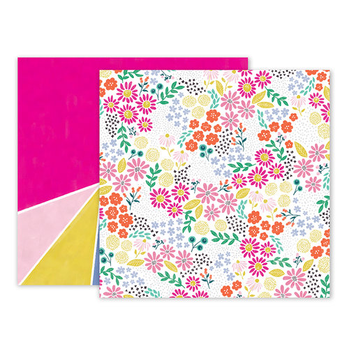 Pink Paislee - Oh My Heart Collection - 12 x 12 Double Sided Paper - Paper 13