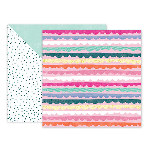 Pink Paislee - Oh My Heart Collection - 12 x 12 Double Sided Paper - Paper 17