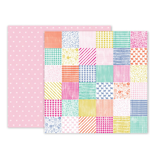 Pink Paislee - Oh My Heart Collection - 12 x 12 Double Sided Paper - Paper 24