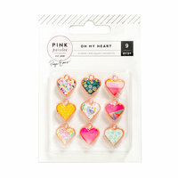 Pink Paislee - Oh My Heart Collection - Charms - Rose Gold - Metal and Resin