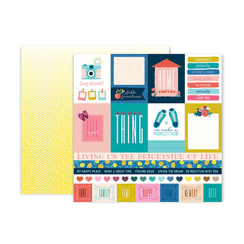 Pink Paislee - Pick Me Up Collection - 12 x 12 Double Sided Paper - Paper 1