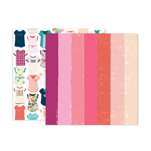 Pink Paislee - Pick Me Up Collection - 12 x 12 Double Sided Paper - Paper 24