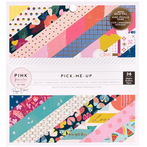 Pink Paislee - Pick Me Up Collection - 6 x 6 Paper Pad with Foil Accents