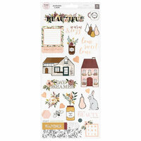 Pink Paislee - Auburn Lane Collection - Cardstock Stickers with Foil Accents