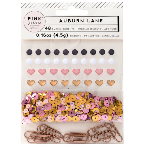 Pink Paislee - Auburn Lane Collection - Mixed Embellishments