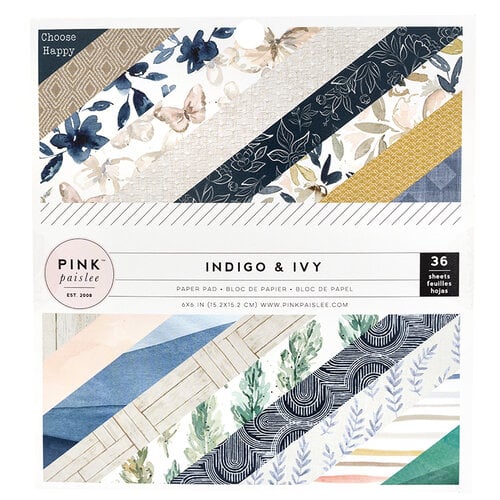 Pink Paislee - Indigo and Ivy Collection - 6 x 6 Paper Pad