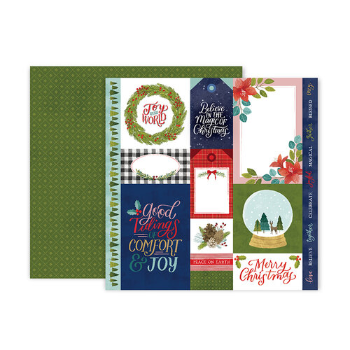 Pink Paislee - Together For Christmas Collection - 12 x 12 Double Sided Paper - Paper 1