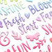 Pink Paislee - Bloom Street Collection - Thickers - Flutter - Phrase - Puffy Vinyl Stickers