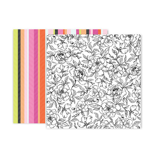 Pink Paislee - 5th and Monaco Collection - 12 x 12 Double Sided Paper - Paper 8