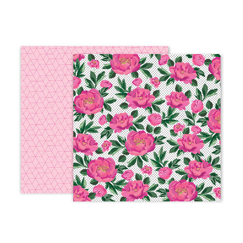 Pink Paislee - 5th and Monaco Collection - 12 x 12 Double Sided Paper - Paper 12
