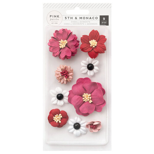 Pink Paislee - 5th and Monaco Collection - Dimensional Flowers