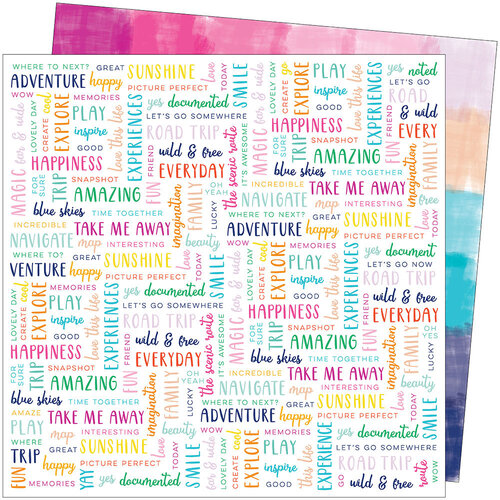 American Crafts - Go the Scenic Route Collection - 12 x 12 Double Sided Paper - Paper 21