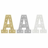 Heidi Swapp - Marquee Love Collection - Marquee Inserts - 8 Inches - A - Gold, Silver, and White Glitter - 3 Pack