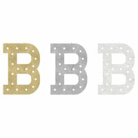 Heidi Swapp - Marquee Love Collection - Marquee Inserts - 8 Inches - B - Gold, Silver, and White Glitter - 3 Pack