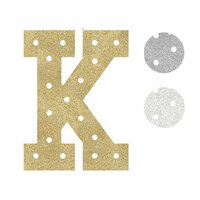Heidi Swapp - Marquee Love Collection - Marquee Inserts - 8 Inches - K - Gold, Silver, and White Glitter - 3 Pack