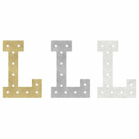 Heidi Swapp - Marquee Love Collection - Marquee Inserts - 8 Inches - L - Gold, Silver, and White Glitter - 3 Pack