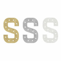 Heidi Swapp - Marquee Love Collection - Marquee Inserts - 8 Inches - S - Gold, Silver, and White Glitter - 3 Pack