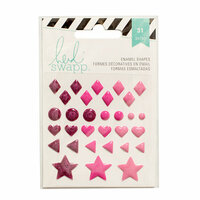 Heidi Swapp - Glitter Enamel Shapes - Pink