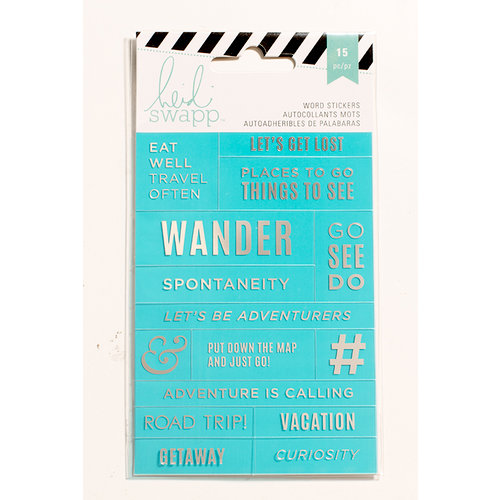 Heidi Swapp - Cardstock Stickers - Word Jumbles - Teal and Silver