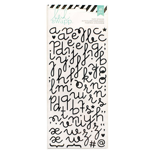 Heidi Swapp - Glitter Puffy Stickers - Alphabet - Black