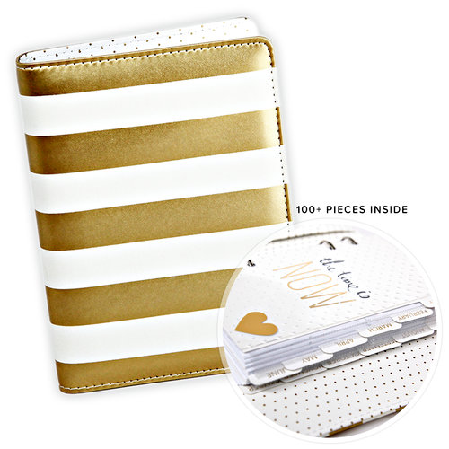 Heidi Swapp - Memory Planner - Personal Planner - Gold Foil - Stripes - Undated