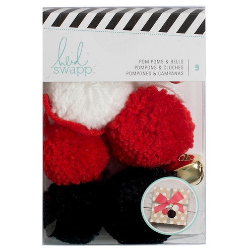 Heidi Swapp - Embellishment Kit - Pom Poms And Bells