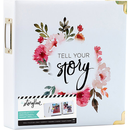 Heidi Swapp - Storyline 2 Collection - 8.5 x 11 D-Ring Album - White Floral